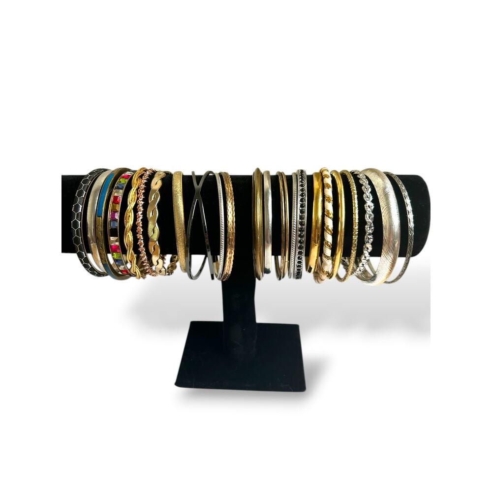Mixed Lot Stacking Bangle Bracelets Various Eras and Styles Bracelet Stacks - Picture 4 of 5